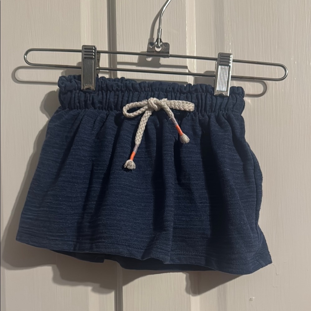 Cat & Jack Navy Blue Skort with White Drawstring Size 18m